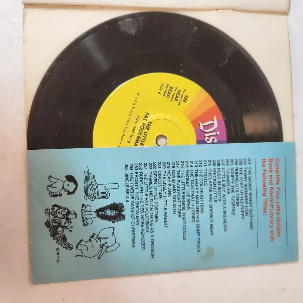 Vintage 1950s The Little Fat Policeman A Little Golden Book & 33 1/3 Record #224